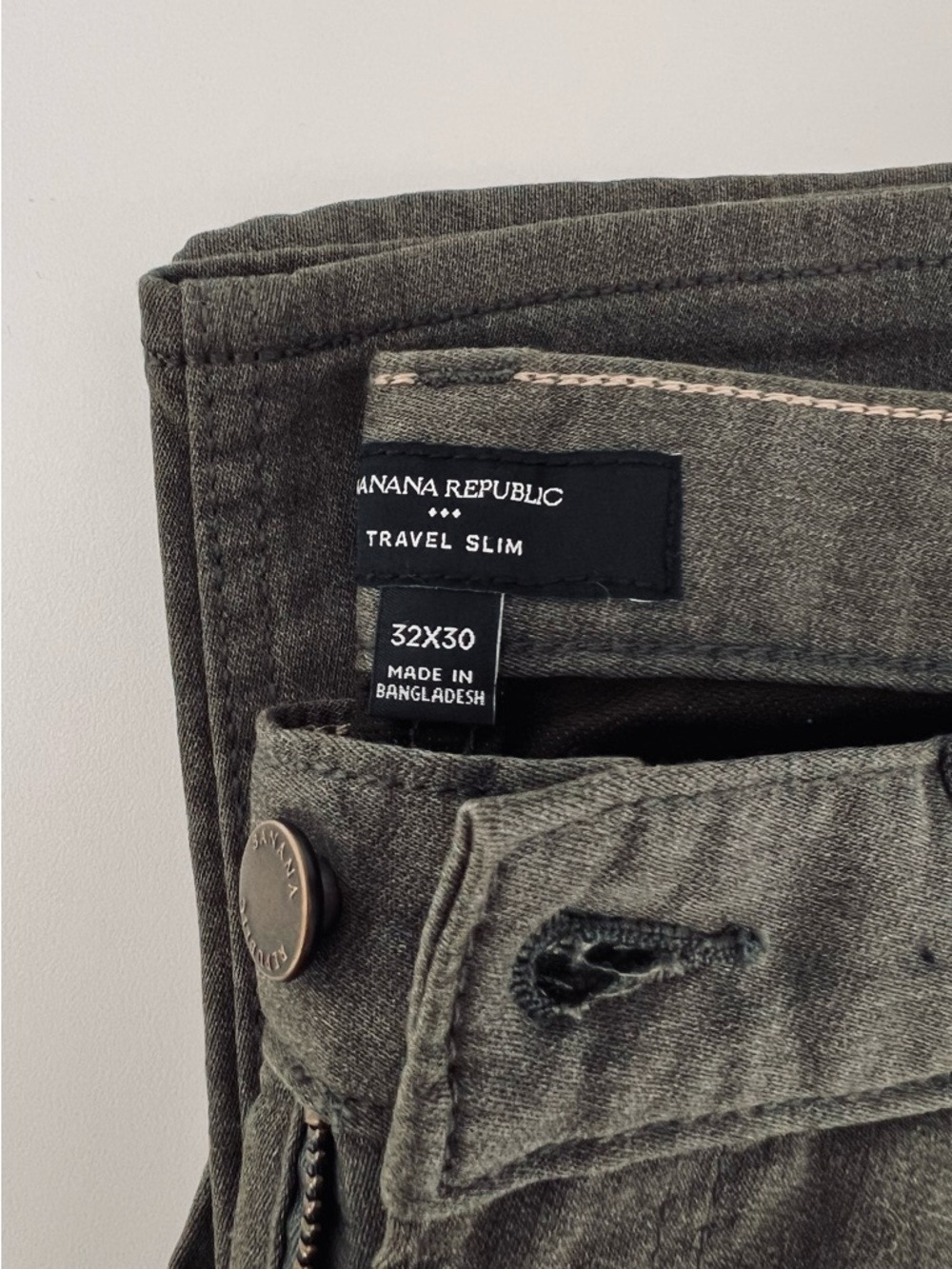 Banana Republic Travel Slim Jeans in Olive